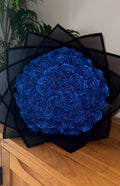 blue glitter rose bouquet